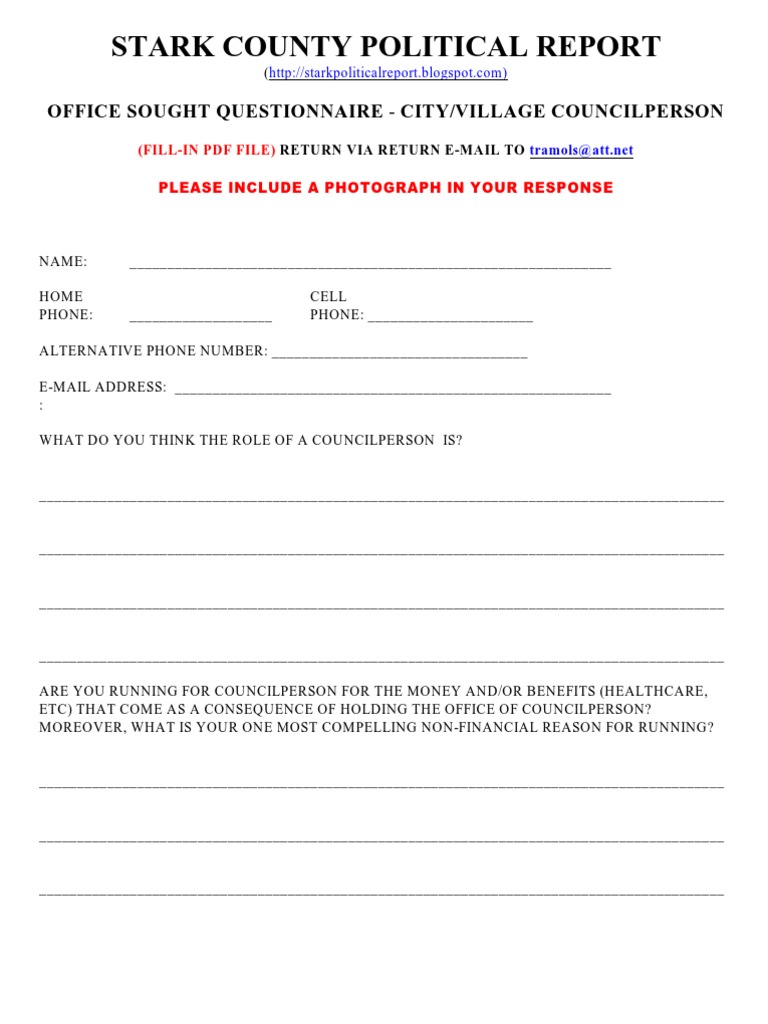 Council Person WP File Interview Form | PDF | Business