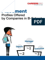 Placement Profiles Offered by Companies in B-School