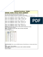 SQL SERVER Rank Functions