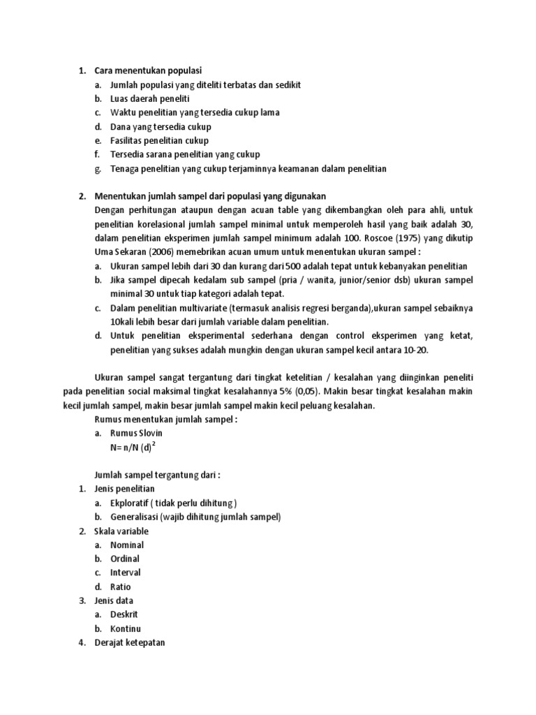 Cara Menentukan Populasi