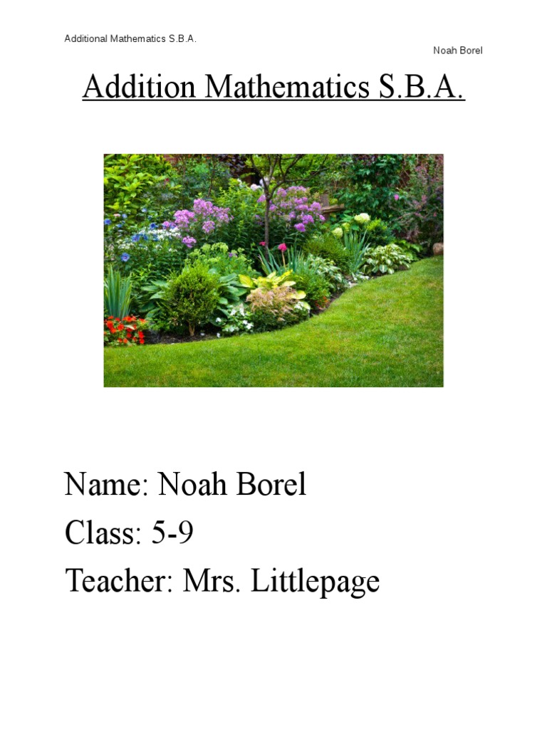 Cxc Math Sba Topics