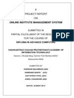 Online Institute Management System: A Project Report ON