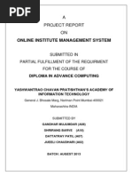 Online Institute Management System: A Project Report ON