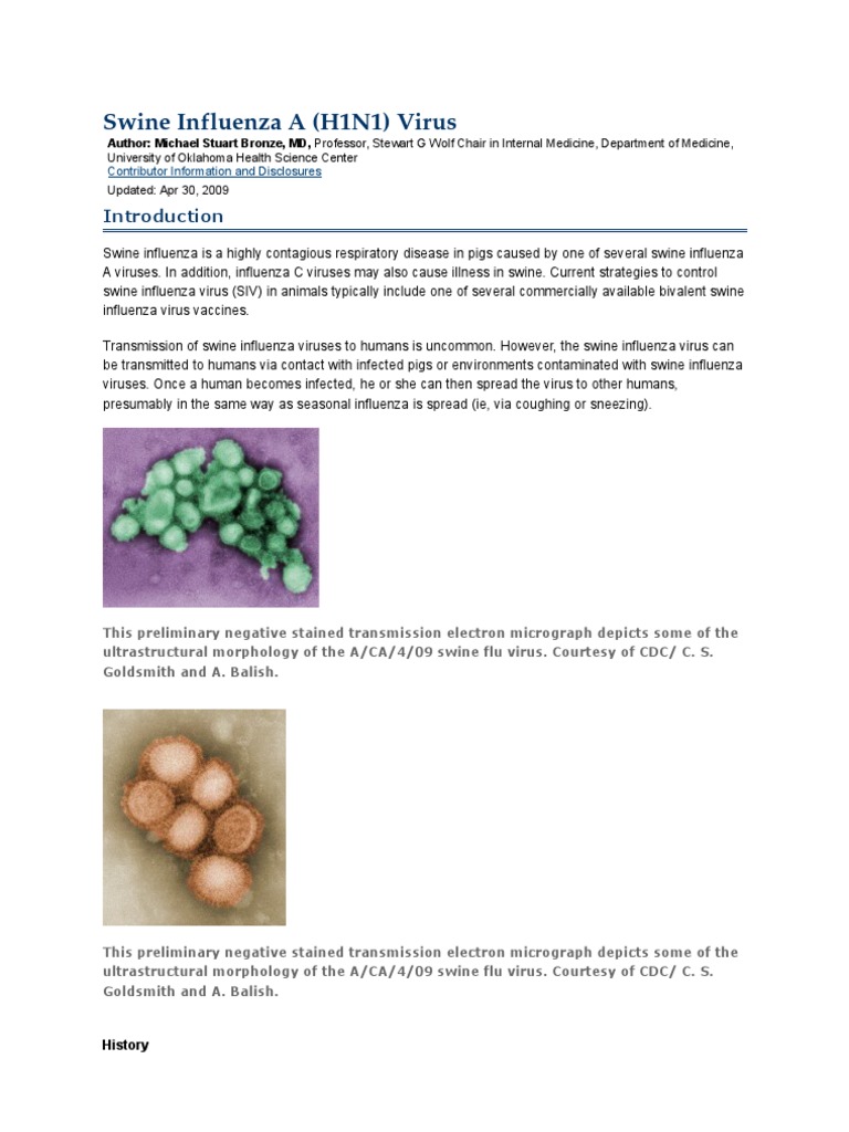 Swine Influenza A | PDF | Swine Influenza | Influenza A Virus Subtype H1 N1