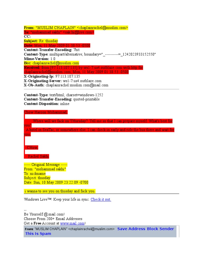 Check It Out.: Save Address Block Sender This Is Spam | PDF | Network ...