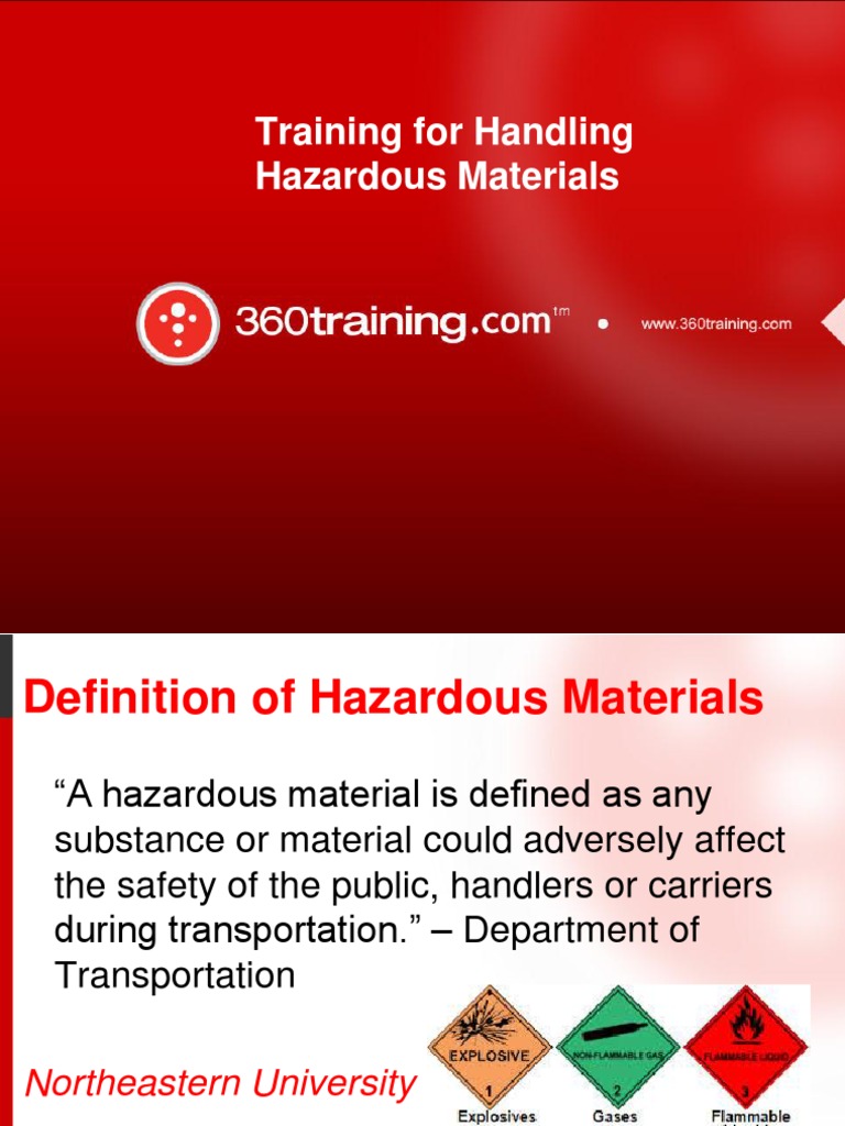 Training For Handling Hazardous Materials PDF Dangerous Goods