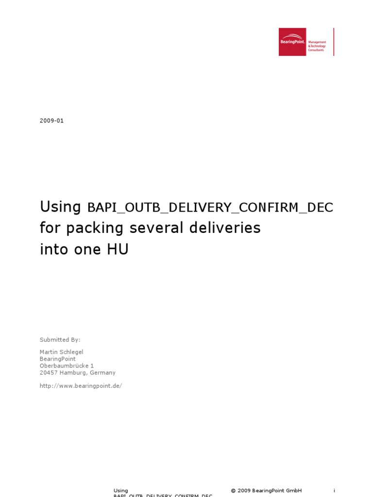 Using-Bapi Outb Delivery Confirm Dec-Cross-Hu | PDF | Areas Of Computer ...