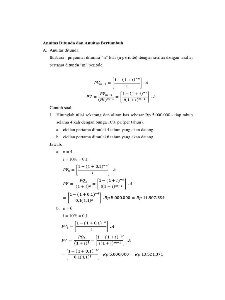 Anuitas Ditunda Dan Anuitas Bertumbuh