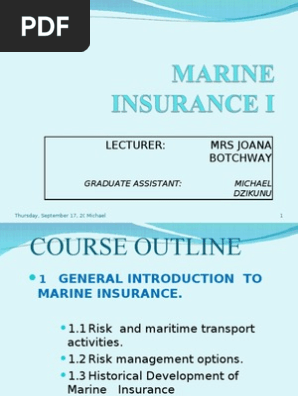 Marine Insurance Insurance Risk Management - 