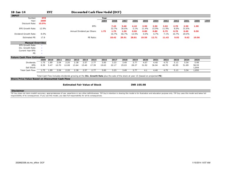DCF Calculation v2 | PDF