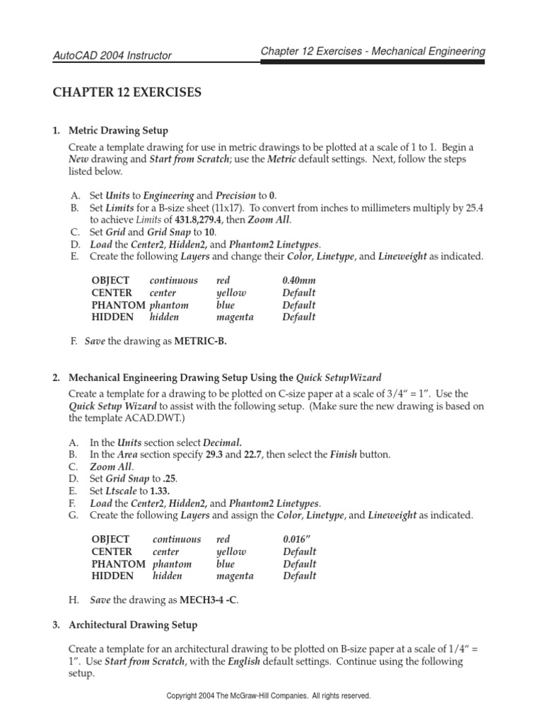 Autocad Exercises Mechanical | PDF | Text File | Auto Cad