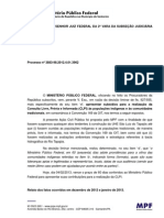 Usina Hidrelétrica de São Luiz do Tapajós – Ação Civil Pública nº 3883-98.2012.4.01.3902 (Subsídios do MPF para Consulta prévia)