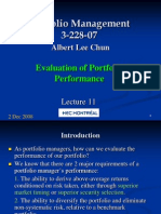 Evaluation of Portfolio Performance