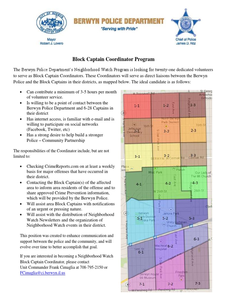 Block Captain Coordinator Program: Fcimaglia@Ci - Berwyn.Il - Us | PDF ...