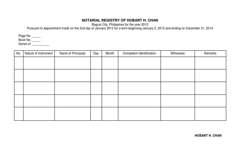 Notarial Registry | PDF