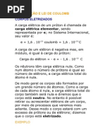 Eletrização e Lei de Coulomb