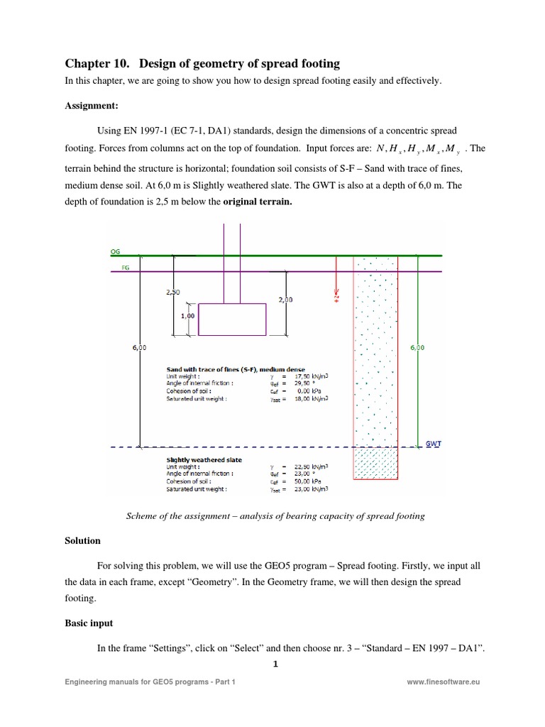 10 Design of Geometry of Spread Footing | PDF | Soil | Foundation ...
