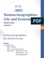 Welcome To: Geog 1Hb3 Human Geographies: City and Economy