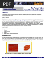 The Periodic Table Atoms, Elements and Isotopes