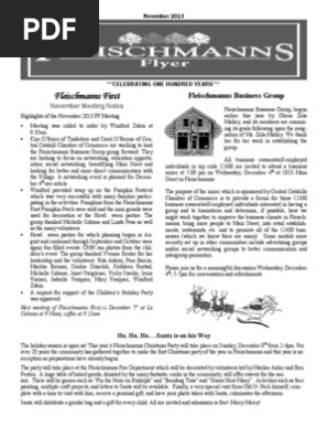 November 2013 Fleischmanns Flyer