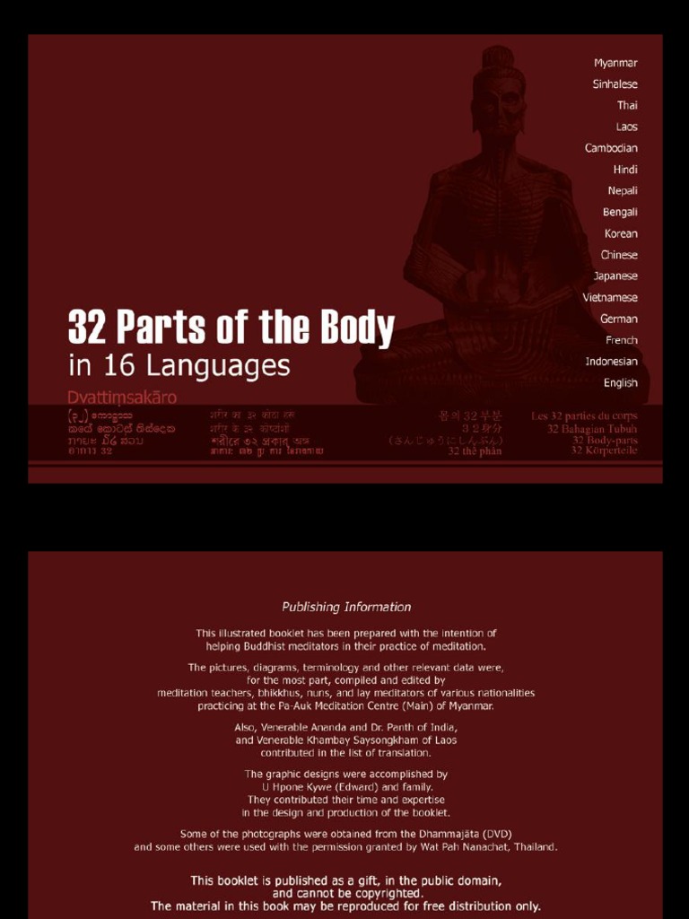32 Parts of Body in 16 Languages | PDF | Religion & Spirituality
