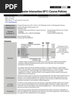 Syllabus From A Human Computer Interaction Class at UGA