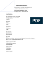 A-Z LIST OF BIOMEDICAL JOURNALS AND ABBREVIATIONS