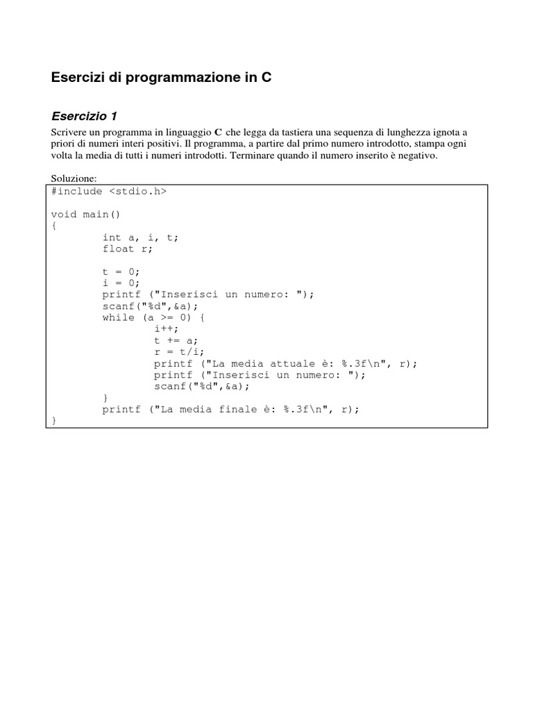 Linguaggio C | PDF