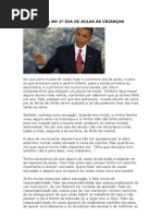 OBAMA FALA NO 1º DIA DE AULAS ÀS CRIANÇAS