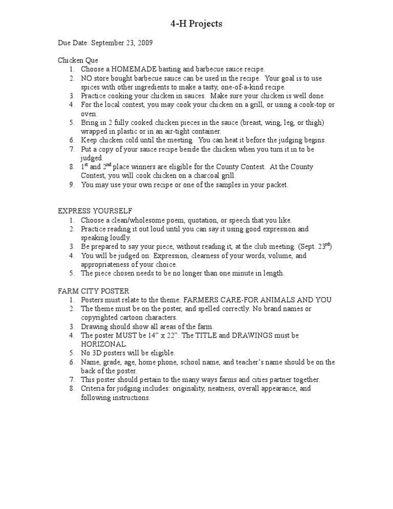 4-H Projects: ST ND | PDF