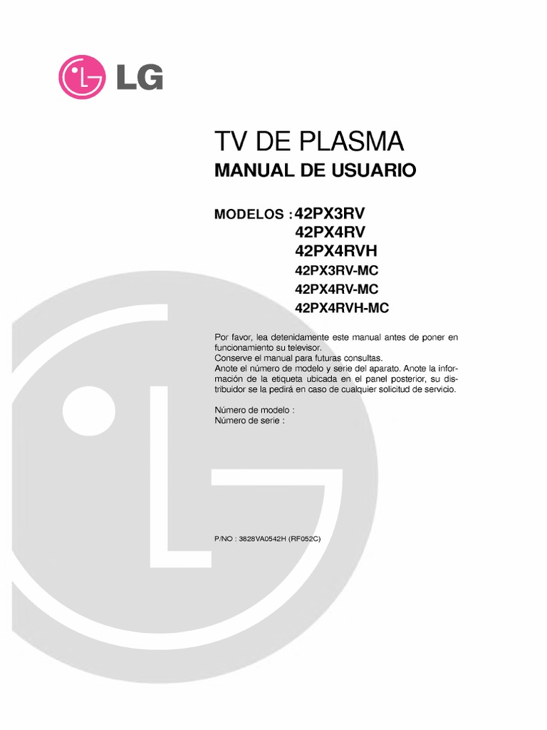 Manual de Usuario TV de Plasma LG | PDF