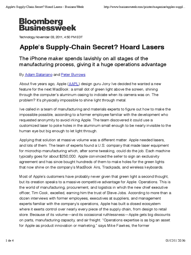 Apple S+supply Chain+Secret | PDF | Apple Inc. | Supply Chain