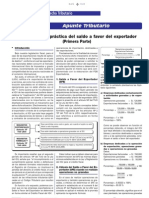 Determinación Práctica Del Saldo A Favor Del Exportador: Apunte Tributario