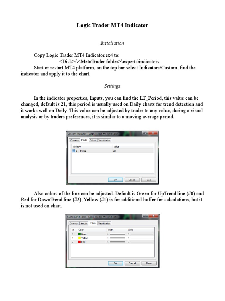 Logic Trader MT4 Indicator Guide | PDF | Computers