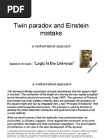 Download Twin Paradox and Einstein Mistake a mathematical approach by vorsini SN19866509 doc pdf