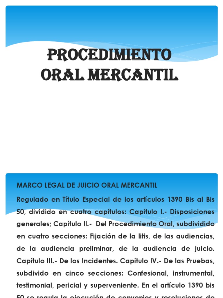 Juicio Oral Mercantil Derecho procesal Demanda judicial