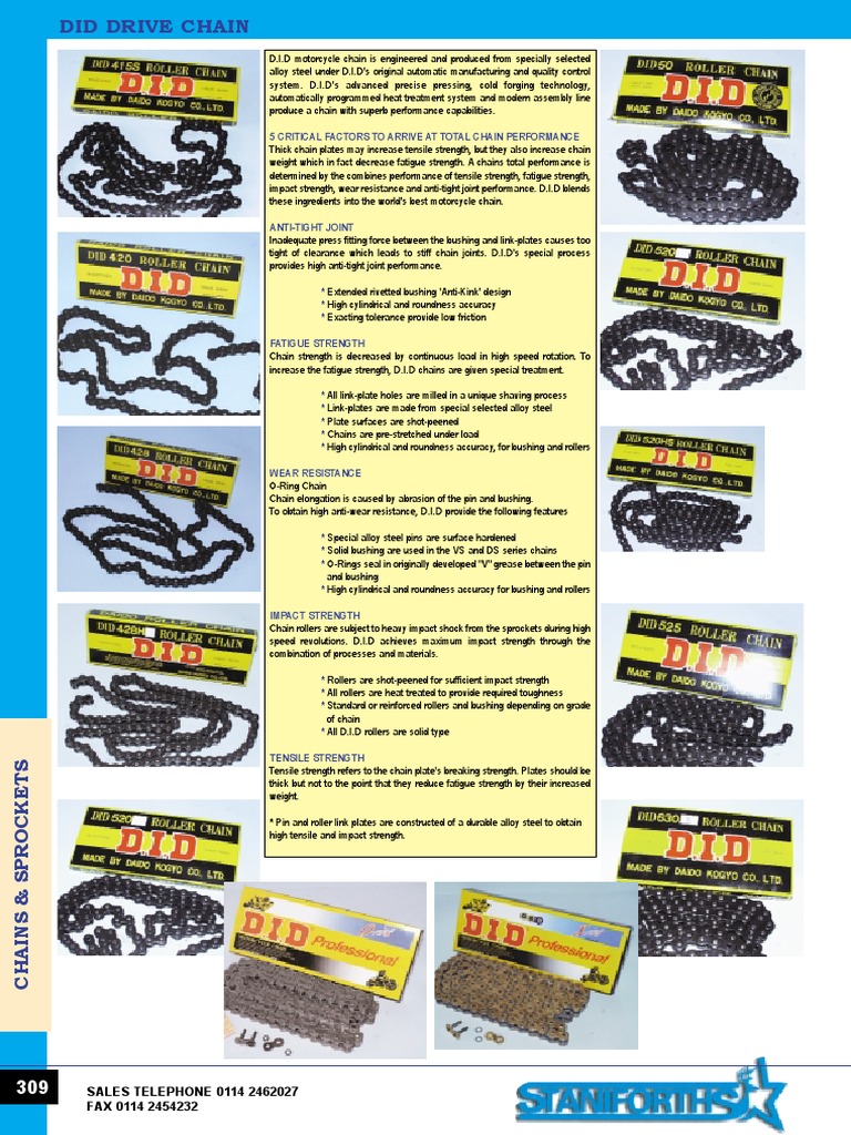 Sprocket Application List-D.id. Chain | PDF | Strength Of