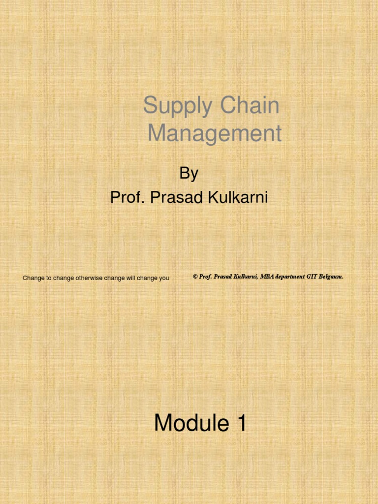 VTU Supply Chain PDF Supply Chain Management Procurement
