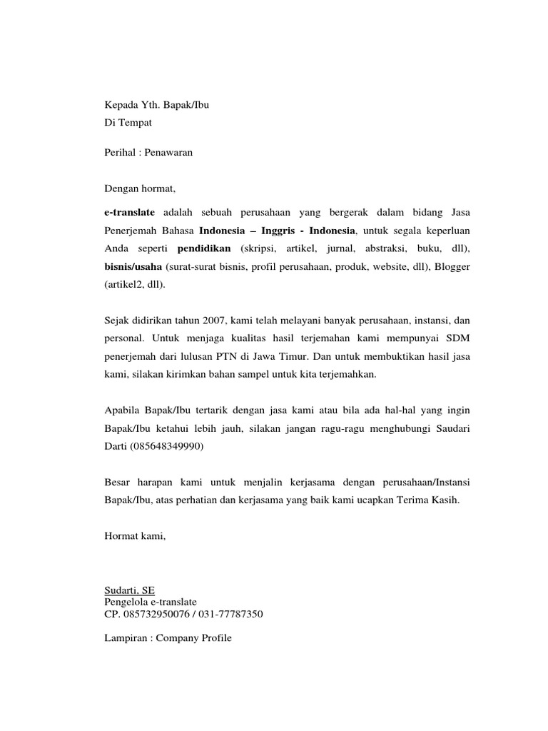 Surat Penawaran Cp