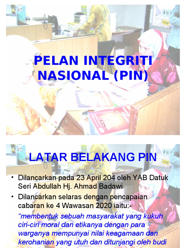 Pelan Integriti Nasional (Pin) | PDF