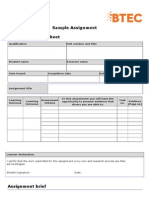 Pearson BTEC Level 5 HND Diploma Sample Assignment Template