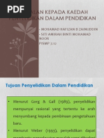 Pengenalan Kepada Kaedah Penyelidikan Dalam Pendidikan