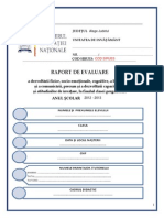 Raport de Evaluare Clasa Pregatitoare