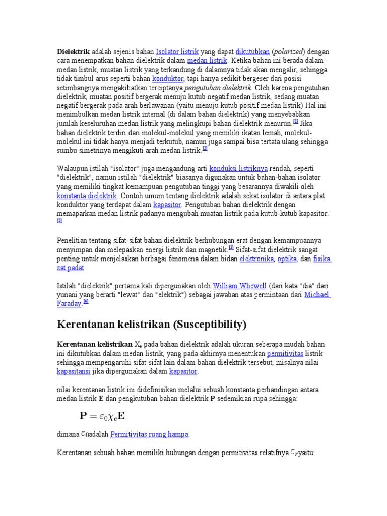 Dielektrik Adalah Sejenis Bahan Isolator Listrik Yang Dielektrik Adalah Sejenis Bahan Isolator Listrik Yang
