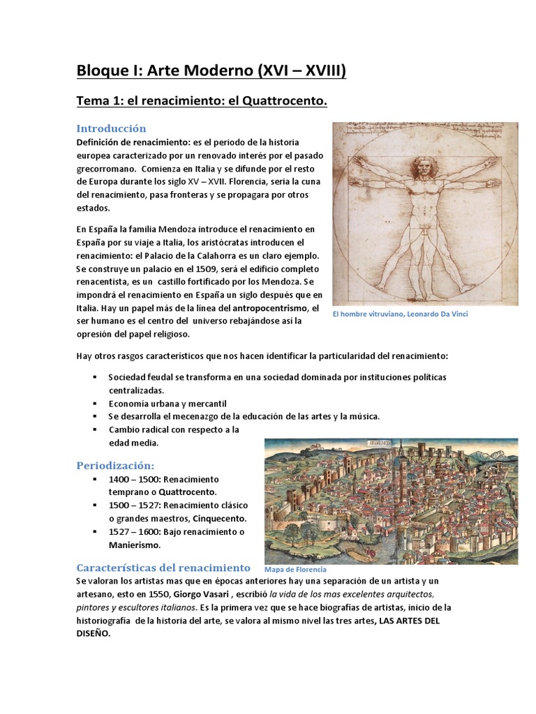Tema 1. El Quattrocento | PDF | Renacimiento | Florencia