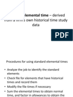 Standard Elemental Time - Derived: From A Firm's Own Historical Time Study Data
