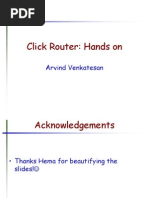 Click Router: Hands On: Arvind Venkatesan