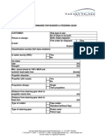 Questionnaire For Rudder Steering Gears