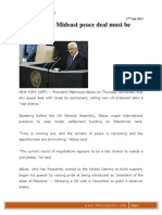 Abbas Insists Mideast Peace Deal Must Be _permanent_ (27th Sept 2013) (1)