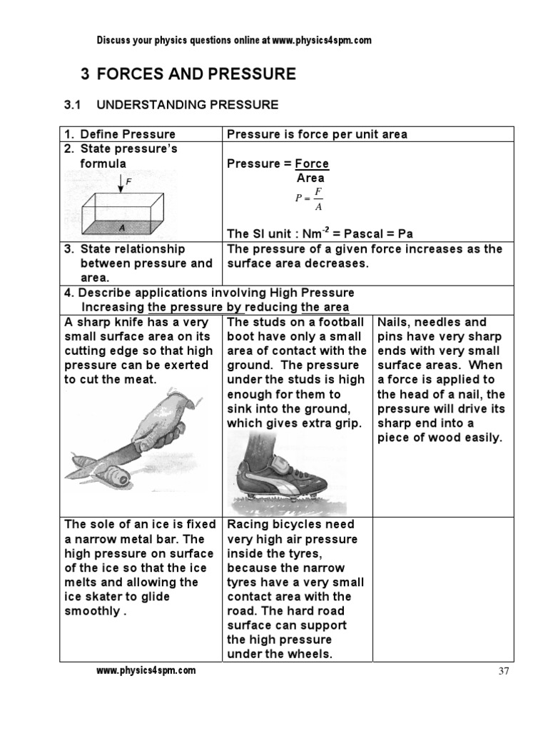 3 Forces and Pressure | PDF